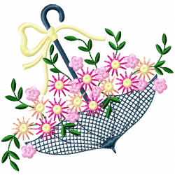 Umbrella Embroidery Design 7 Umbrella Embroidery Design 7